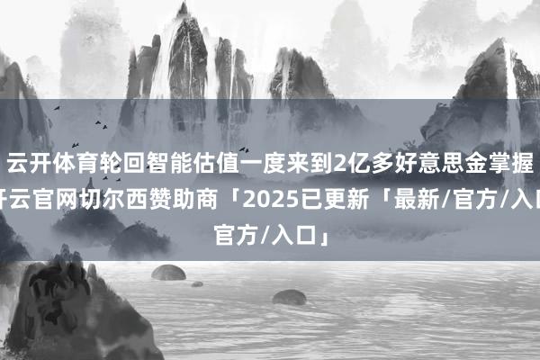 云开体育轮回智能估值一度来到2亿多好意思金掌握-开云官网切尔西赞助商「2025已更新「最新/官方/入口」