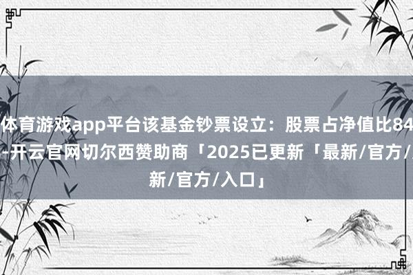 体育游戏app平台该基金钞票设立：股票占净值比84.42%-开云官网切尔西赞助商「2025已更新「最新/官方/入口」