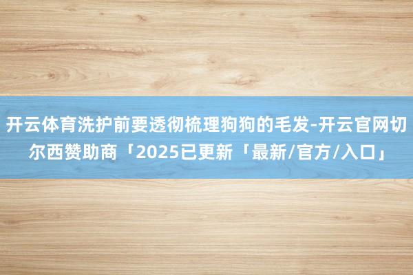 开云体育洗护前要透彻梳理狗狗的毛发-开云官网切尔西赞助商「2025已更新「最新/官方/入口」
